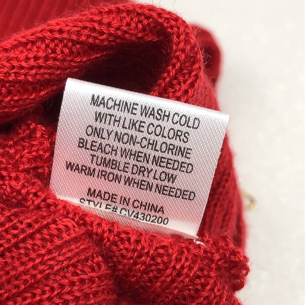 NEW Chelsea & Violet Girls Sweater Red Wool Blend Boatneck Ribbed Knit Medium - Picture 5 of 11